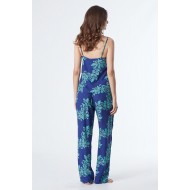Pen-ky Lingerie 35032C5, Γυναικείο Σετ Homewear με μακρύ παντελόνι και Τοπ, ΜΠΛΕ ΡΟΥΑ