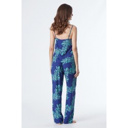 Pen-ky Lingerie 35032C5, Γυναικείο Σετ Homewear με μακρύ παντελόνι και Τοπ, ΜΠΛΕ ΡΟΥΑ