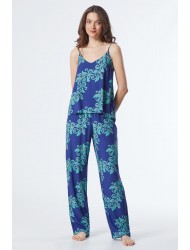 Pen-ky Lingerie 35032C5, Γυναικείο Σετ Homewear με μακρύ παντελόνι και Τοπ, ΜΠΛΕ ΡΟΥΑ