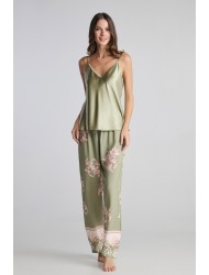 Pen-ky Lingerie 56020C5-95922C5, Γυναικείο Σετ Homewear με μακρύ παντελόνι και Τοπ, MENTA