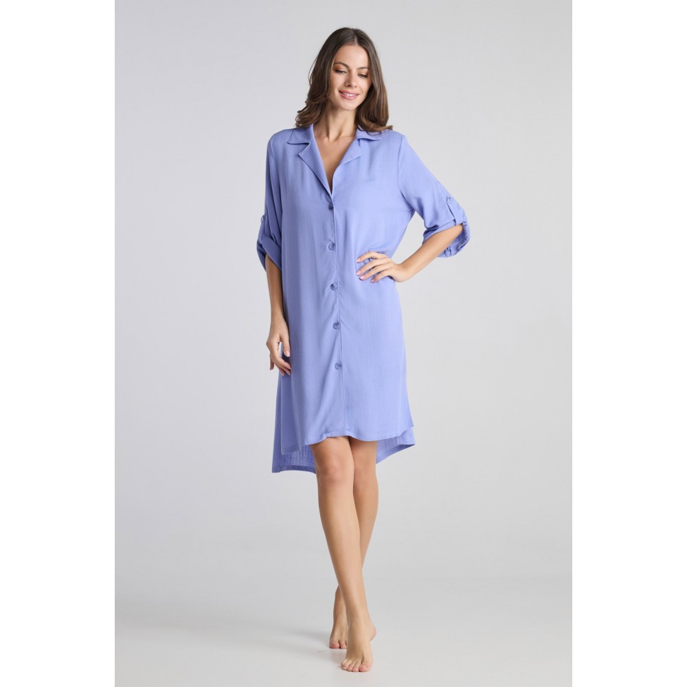Pen-ky Lingerie 65785C5 Alicia, Γυναικεία Midi Ασύμμετρη Πουκαμίσα, ΣΙΕΛ