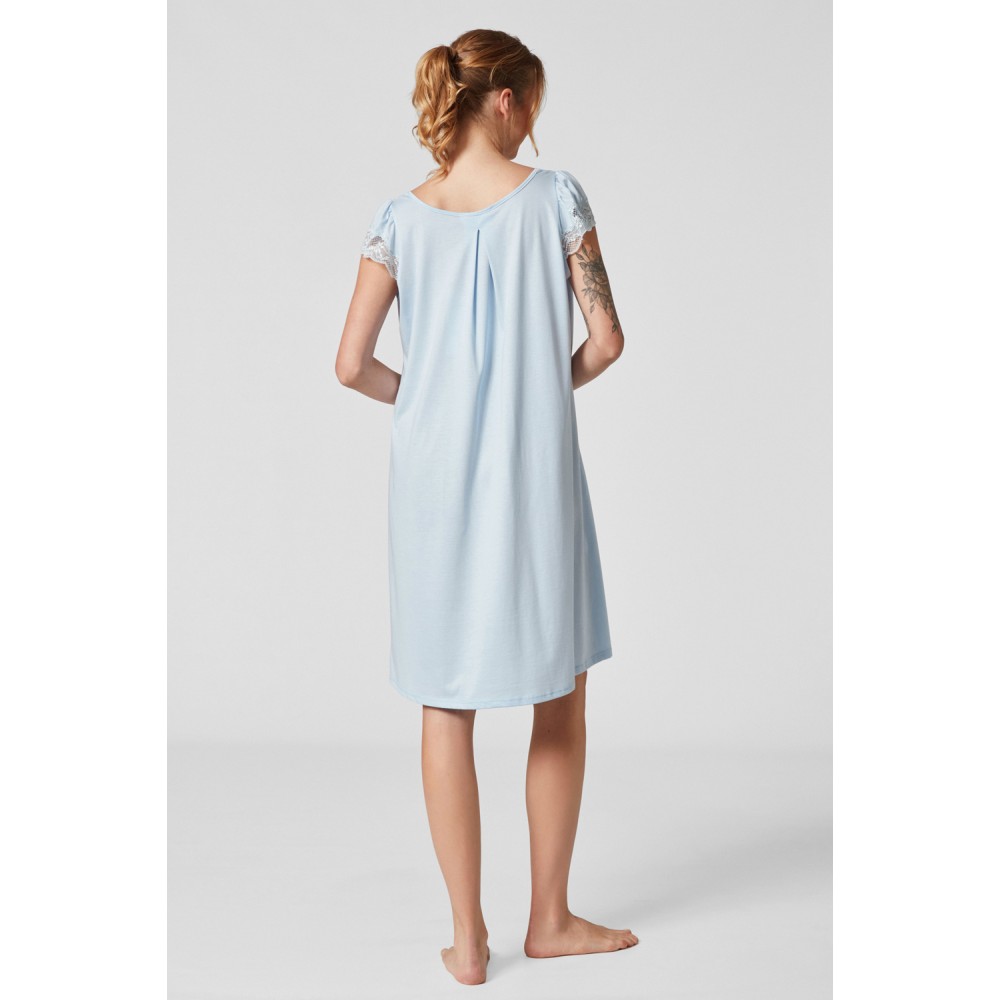 Pen-ky Lingerie 11705C6, Γυναικείο Νυχτικό Βαμβάκι-Μοντάλ Κοντό Μανίκι, ΣΙΕΛ