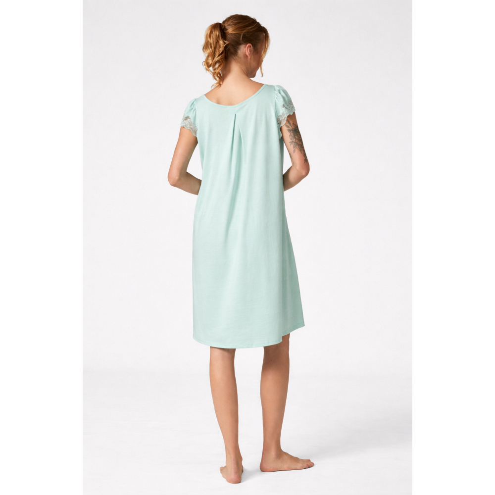 Pen-ky Lingerie 11705C6, Γυναικείο Νυχτικό Βαμβάκι-Μοντάλ Κοντό Μανίκι, ΜΕΝΤΑ