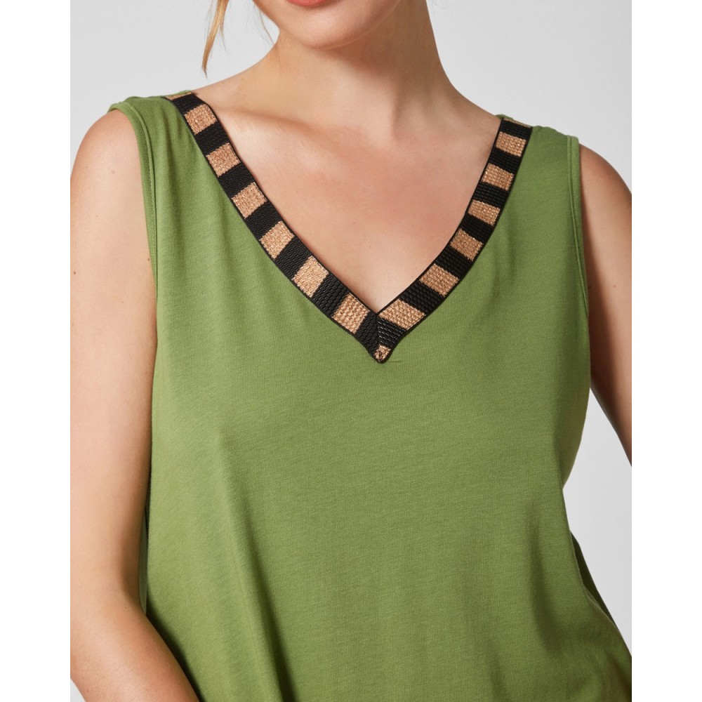 Pen-ky Lingerie 61251C6, Γυναικείο Midi Φόρεμα με ωμάκι Modal-Cotton, ΧΑΚΙ