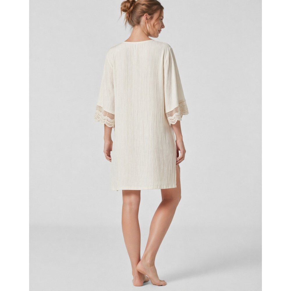 Pen-ky Lingerie  65703C6 Emanuela, Γυναικείο Καλοκαιρινό  Φόρεμα Ρεγιόν-Λινό, ΕΚΡΟΥ