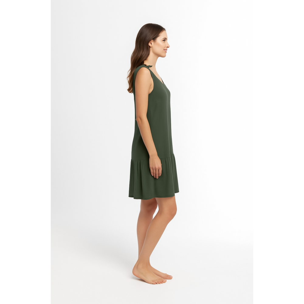 Pen-ky Lingerie 11791C3, Γυναικείο Μίνι Φορεματάκι με βολάν ΧΑΚΙ