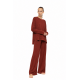 Pink Label W2007, Γυναικείο Σετ Πυτζάμα Bamboo σε χαλαρή γραμμή, ΜΠΟΡΝΤΟ