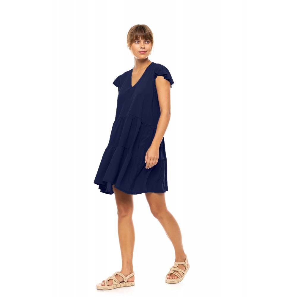 PInk Label BN-286, Γυναικείο Μονόχρωμο Φόρεμα σε Αμπίρ Γραμμή, ΜΠΛΕ ΣΚΟΥΡΟ PInk Label BN-286, Γυναικείο Μονόχρωμο Φόρεμα σε Αμπίρ Γραμμή, ΜΠΛΕ ΣΚΟΥΡΟ