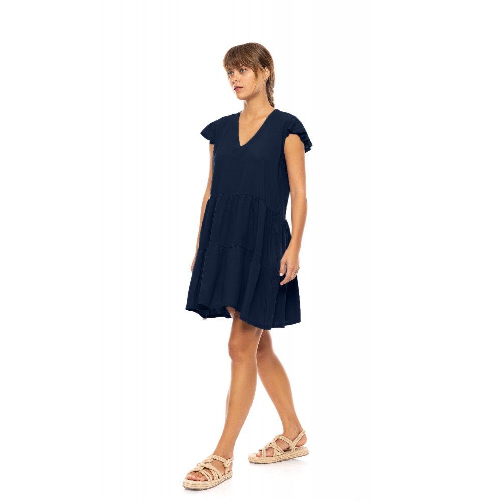 PInk Label BN-286, Γυναικείο Μονόχρωμο Φόρεμα σε Αμπίρ Γραμμή, ΜΠΛΕ ΣΚΟΥΡΟ PInk Label BN-286, Γυναικείο Μονόχρωμο Φόρεμα σε Αμπίρ Γραμμή, ΜΠΛΕ ΣΚΟΥΡΟ