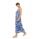 Pink Label B574, Γυναικείο Φόρεμα  Maxi Viscose  ABSTRACT  FLORAL με φαρδιά τιράντα