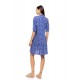 Pink Label B683, Γυναικείο Φόρεμα Viscose AEGEAN WAVIE με κουμπιά, ΜΠΛΕ