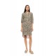 Pink Label B745, Γυναικεία Ασύμμετρη Πουκαμίσα BILBAO GREEN LEO με 3/4 μανίκι