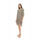 Pink Label B745, Γυναικεία Ασύμμετρη Πουκαμίσα BILBAO GREEN LEO με 3/4 μανίκι