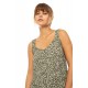 Pink Label B580, Γυναικείο Φόρεμα  Maxi Viscose  DISTY GREEN με φαρδιά τιράντα
