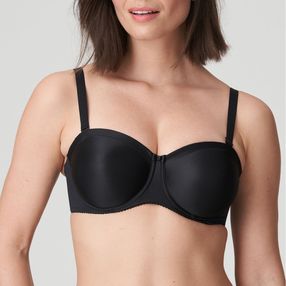 PrimaDonna Satin 0161331 Strapless για μεγάλο στήθος,  χωρίς επένδυση και ραφές ΜΑΥΡΟ