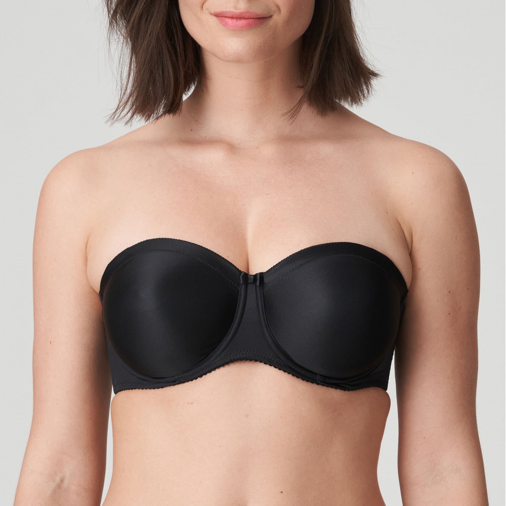 PrimaDonna Satin 0161331 Strapless για μεγάλο στήθος,  χωρίς επένδυση και ραφές ΜΑΥΡΟ