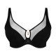 PrimaDonna Sheary 0142644, Γυναικείο Σουτιέν με βαθύ ντεκολτέ Half Padded Plunge Bra, ΜΑΥΡΟ