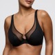 PrimaDonna Sheary 0142644, Γυναικείο Σουτιέν με βαθύ ντεκολτέ Half Padded Plunge Bra, ΜΑΥΡΟ