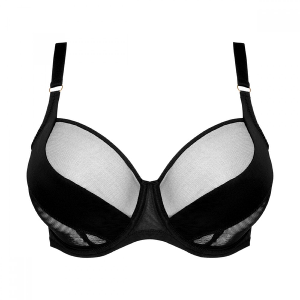 PrimaDonna, SHEARY 0142642-ZWA  Σουτιέν Balconette για μεγάλο στήθος με διαφάνεια, ΜΑΥΡΟ