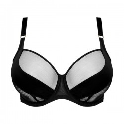 PrimaDonna, SHEARY 0142642-ZWA  Σουτιέν Balconette για μεγάλο στήθος με διαφάνεια, ΜΑΥΡΟ