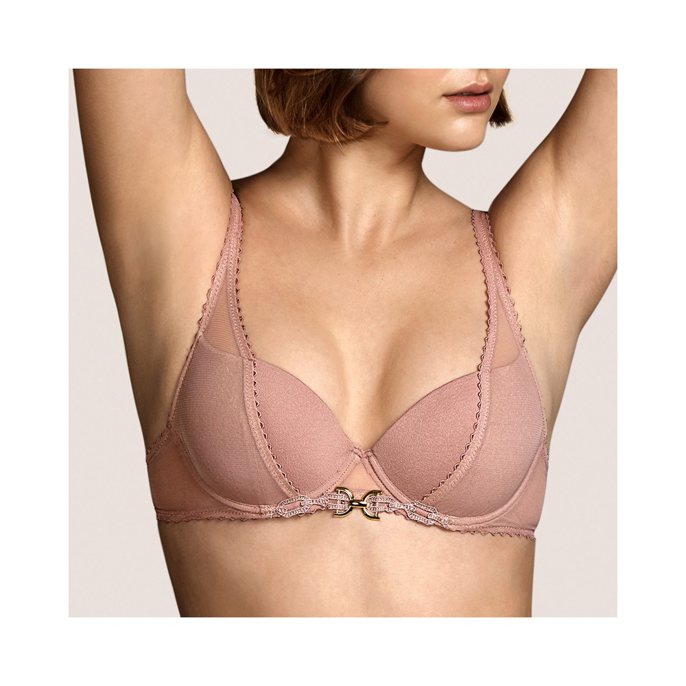 Andres Sarda Switzer 3311116-VIR, Σουτιέν Push Up με μπανέλα και διαφάνεια, ΣΑΠΙΟ ΜΗΛΟ