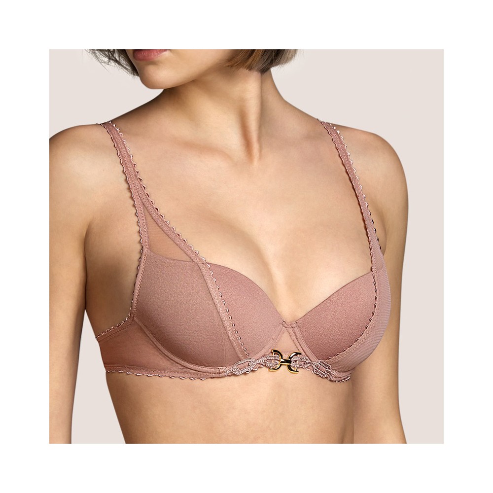 Andres Sarda Switzer 3311116-VIR, Σουτιέν Push Up με μπανέλα και διαφάνεια, ΣΑΠΙΟ ΜΗΛΟ