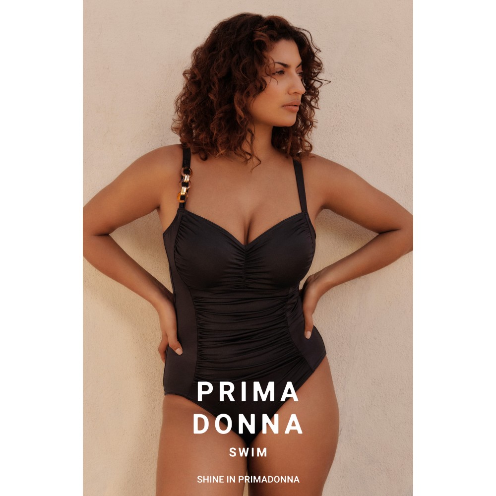 PrimaDonna Swiimsuit Control Barrani 4011430, Ολόσωμο Μαγιό για μεγάλο στήθος με μπανέλα και κοκάλινα διακοσμητικά, ROAST COFFEE