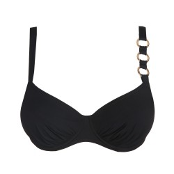 PrimaDonna Bikini Top Full Cup Damietta 4011610, Σουτιέν Μαγιό με διακοσμητικούς κρίκους για μεγάλο στήθος , ΜΑΥΡΟ