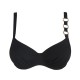 PrimaDonna Bikini Top Full Cup Damietta 4011610, Σουτιέν Μαγιό με διακοσμητικούς κρίκους για μεγάλο στήθος , ΜΑΥΡΟ