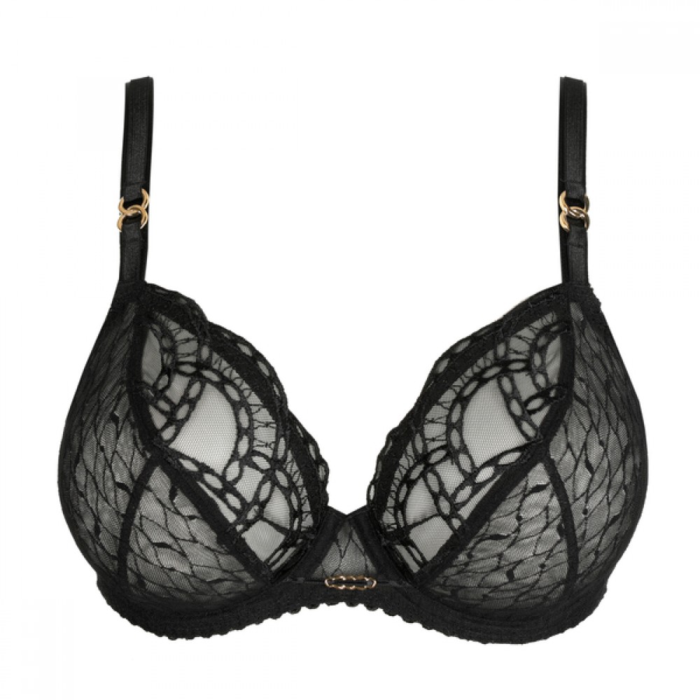 PrimaDonna Naica 0163594-ZWA, Σουτιέν με μπανέλα Plunge Bra, ΜΑΥΡΟ