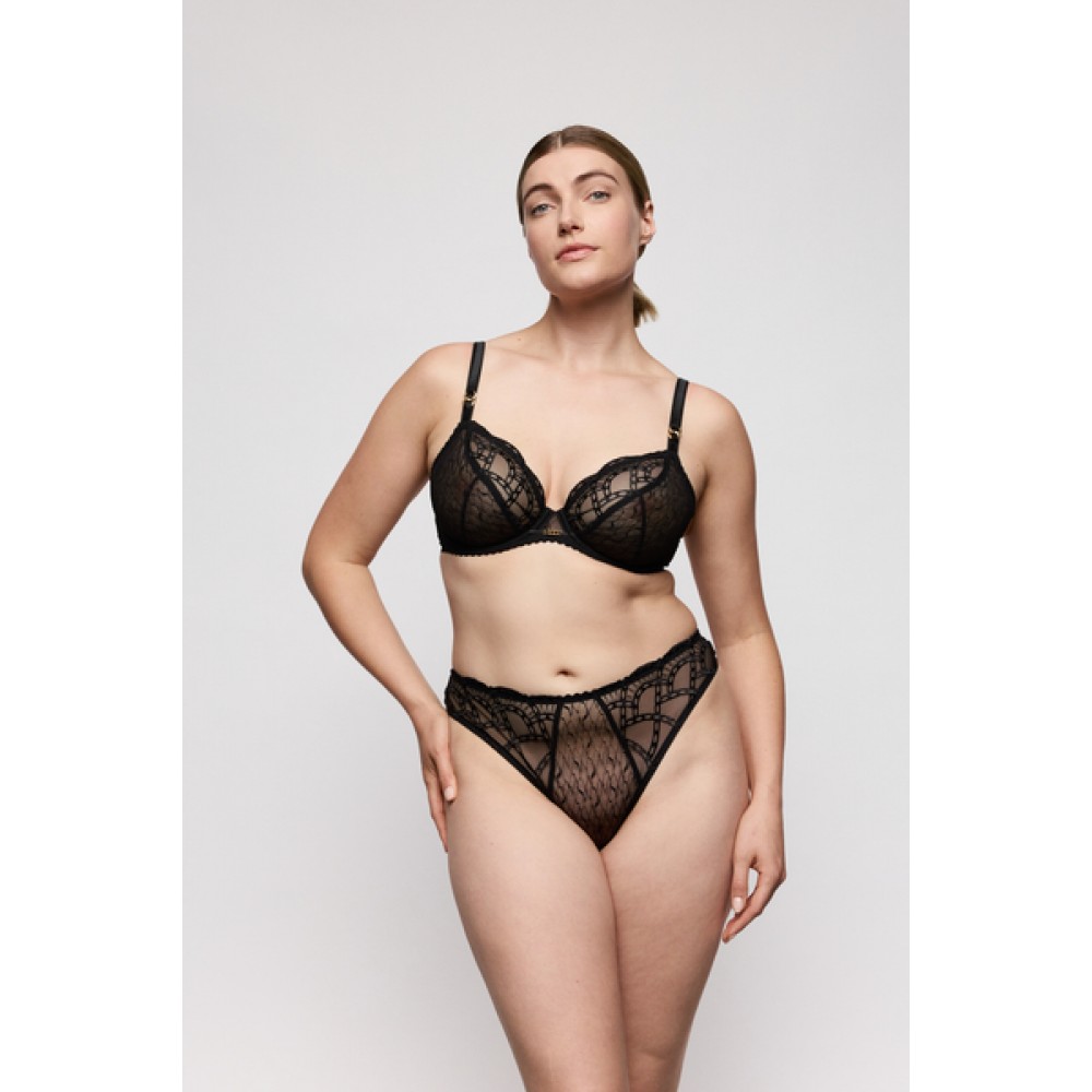 PrimaDonna Naica 0163594-ZWA, Σουτιέν με μπανέλα Plunge Bra, ΜΑΥΡΟ