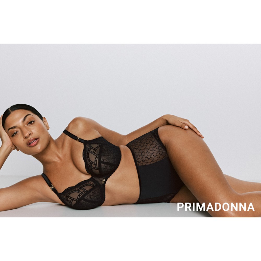 PrimaDonna Naica 0163590-ZWA,  Σουτιέν Full Cup για μεγάλο στη΄θος με μπανέλα και γαλλική δαντέλα, ΜΑΥΡΟ