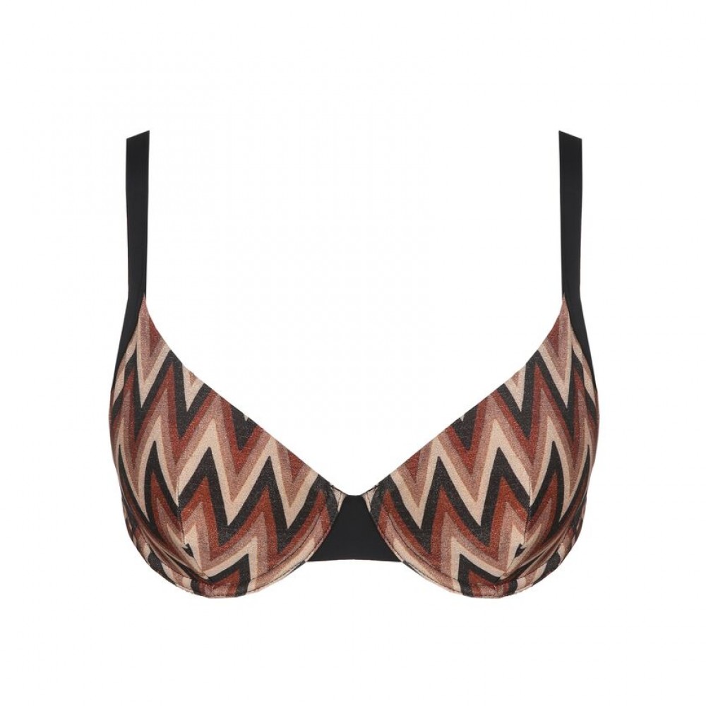 Marie Jo,  SuAna 1007012-MIR, Γυναικειο Μαγιό Plunge Bikini Top, ΜΠΡΟΝΖΕ