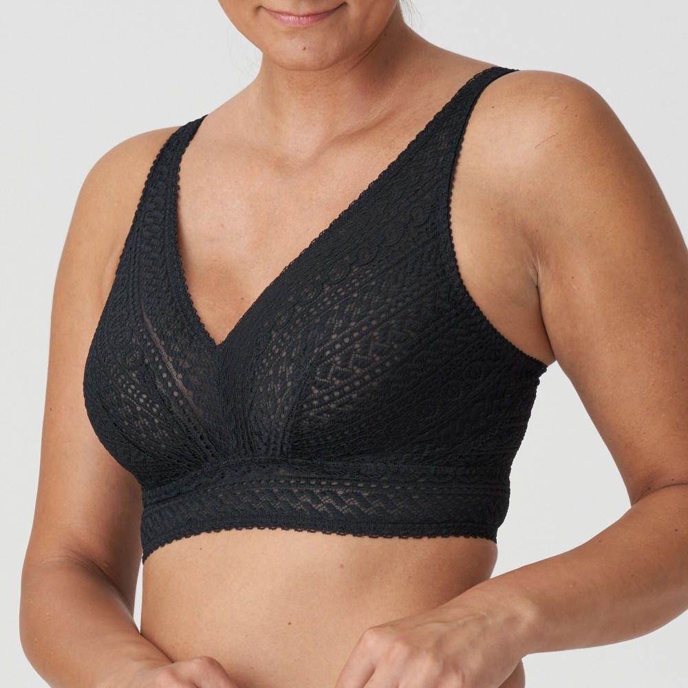 PrimaDonna Montara 0163386-ZWA,  Bralette χωρίς μπανέλα από φινετσάτη δαντέλα, ΜΑΥΡΟ