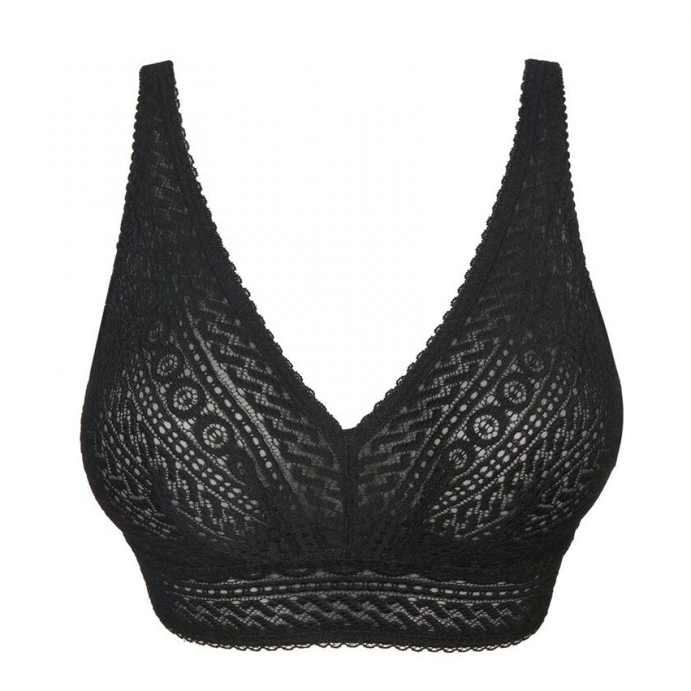 PrimaDonna Montara 0163386-ZWA,  Bralette χωρίς μπανέλα από φινετσάτη δαντέλα, ΜΑΥΡΟ