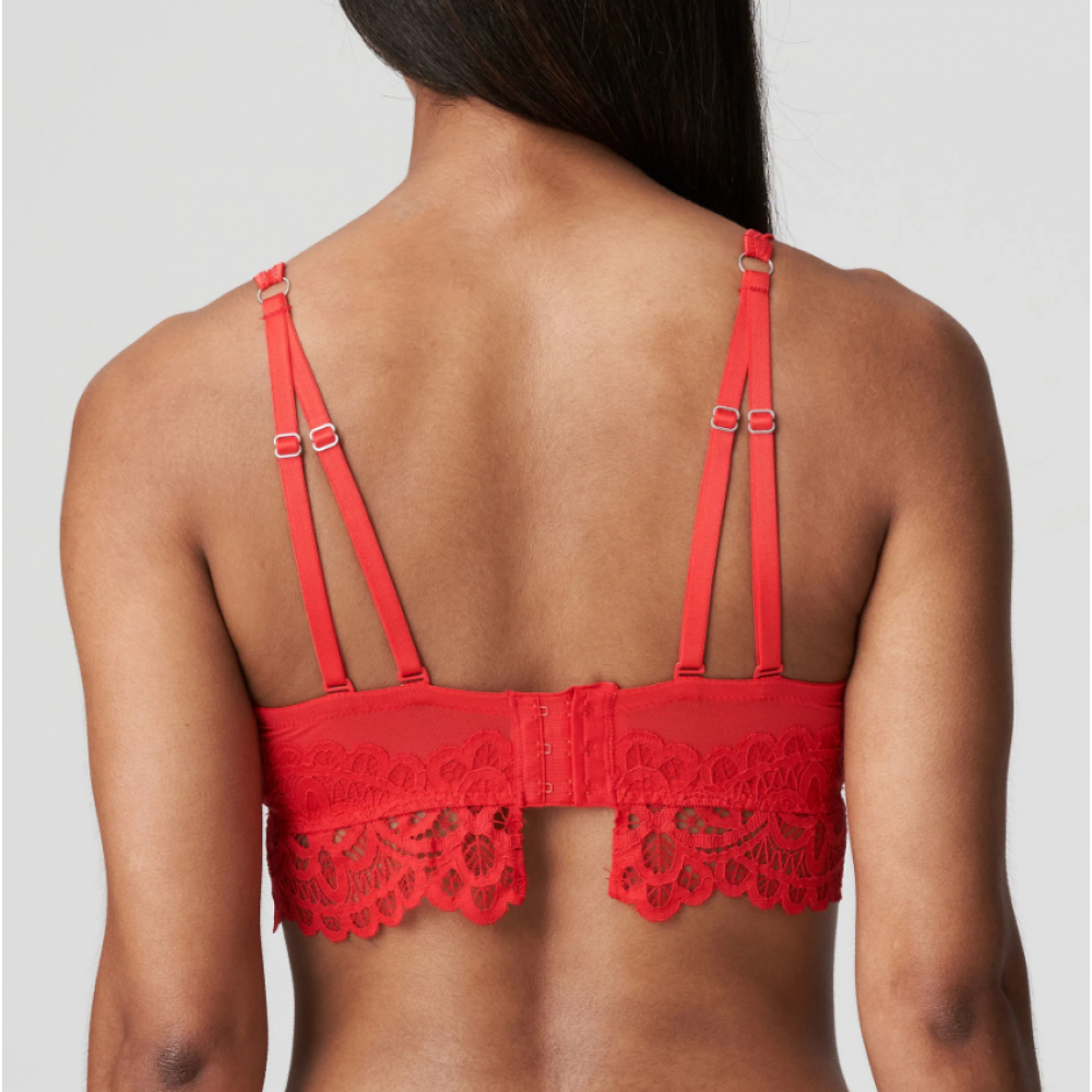 Bralette PrimaDonna Twist First Night 0141886-PDA cup F, με μπανέλα και δαντέλα ΚΟΚΚΙΝΟ