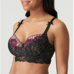 Bralette PrimaDonna Balcony Bra Tulip Seam Pleasanton 0163374-ZWA, με μπανέλα και δαντέλα