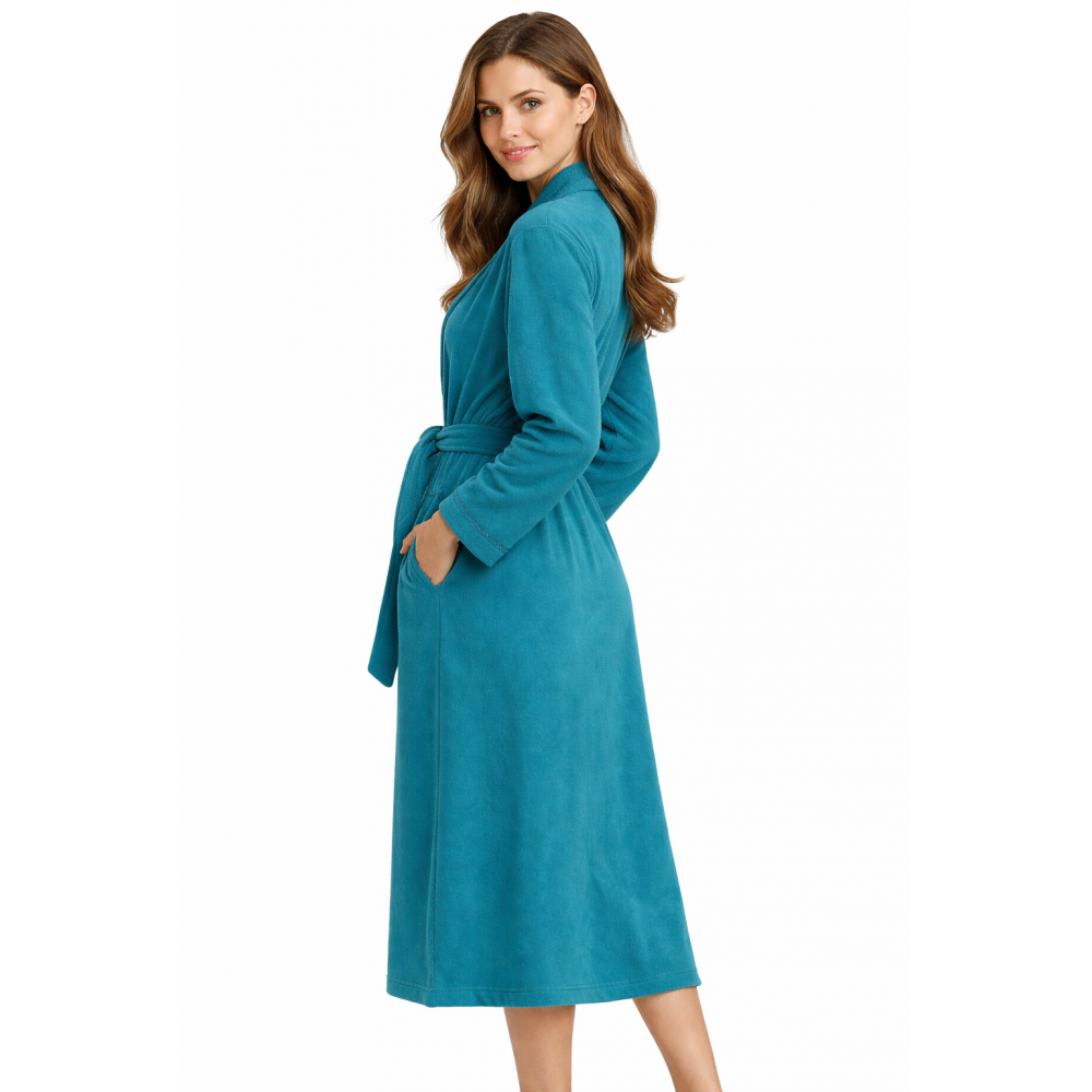 RELAX 1416080, Γυναικεία Μακριά Ρόμπα Fleece με σιρίτι, ΠΕΤΡΟΛ