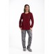 Relax 3225018, Γυναικεία Πυτζάμα με παντελόνι zebra, FW2025, ΜΠΟΡΝΤΟ