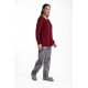 Relax 3225018, Γυναικεία Πυτζάμα με παντελόνι zebra, FW2025, ΜΠΟΡΝΤΟ
