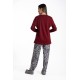 Relax 3225018, Γυναικεία Πυτζάμα με παντελόνι zebra, FW2025, ΜΠΟΡΝΤΟ