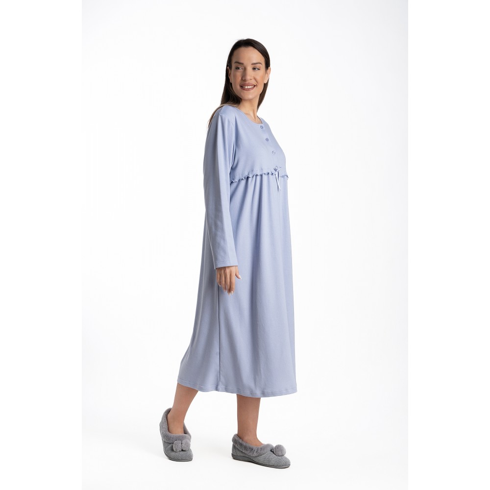 Relax 3225055, Γυναικείο Κλασικό Χειμερινό Νυχτικό με πατιλέτα, ΣΙΕΛ