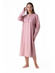 Relax 3225055, Γυναικείο Κλασικό Χειμερινό Νυχτικό με πατιλέτα, ΡΟΖ