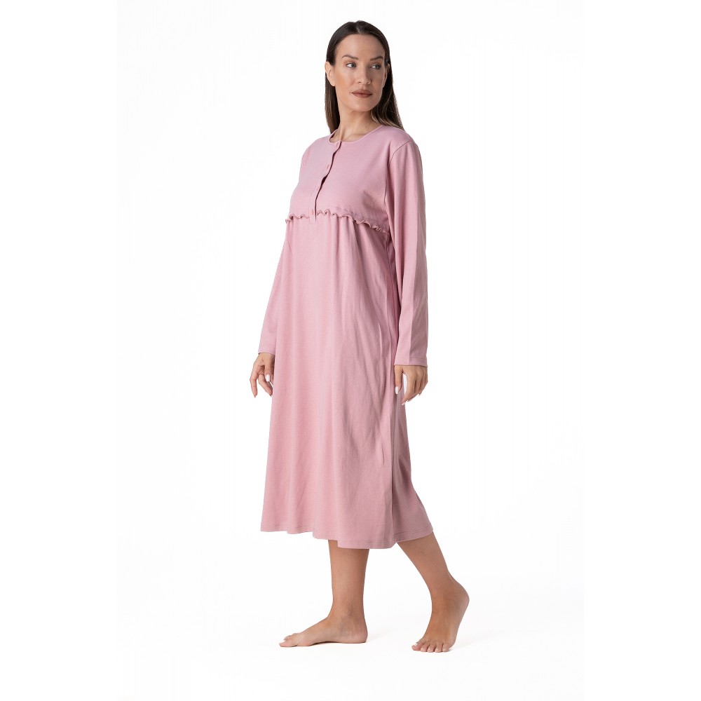 Relax 3225055, Γυναικείο Κλασικό Χειμερινό Νυχτικό με πατιλέτα, ΡΟΖ