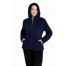 Relax 3225094, Κοντή Ζακέτα FLEECE ΠΡΟΒΑΤΑΚΙ με φερμουάρ και κουκούλα ΜΠΛΕ ΣΚΟΥΡΟ