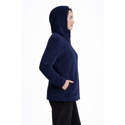 Relax 3225094, Κοντή Ζακέτα FLEECE ΠΡΟΒΑΤΑΚΙ με φερμουάρ και κουκούλα ΜΠΛΕ ΣΚΟΥΡΟ