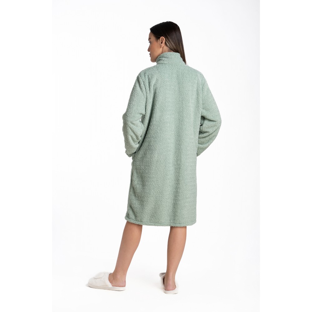 Relax 3225101, Γυναικεία Ρόμπα Fleece Midi με φερμουάρ, ΒΕΡΑΜΑΝ 