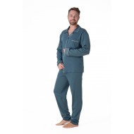 Relax 3225126, Ανδρική Κλασική Βαμβακερή Πυτζάμα με κουμπιά, ΡΑΦ