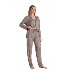 Relax 3426010, Κουμπτωή Πυτζάμα Viscose, ANIMAL PRINT