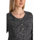 Relax 3426015, Γυναικείο Νυχτικό  Viscose με πατιλέτα, ANIMAL PRINT ΜΑΥΡΟ
